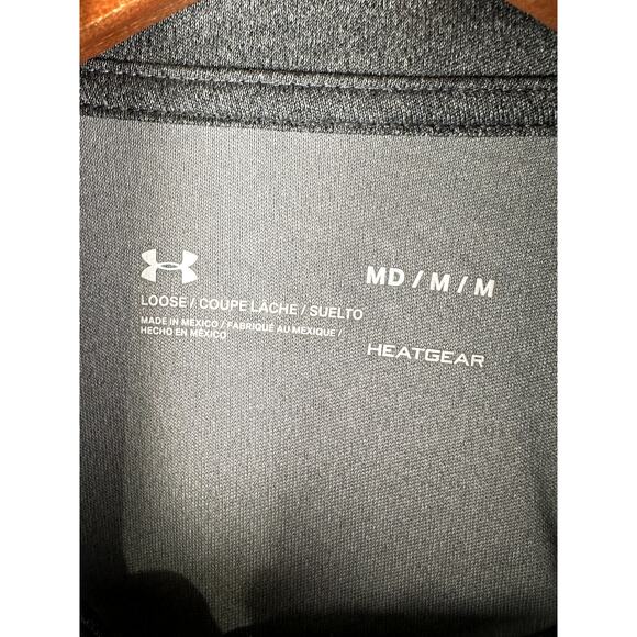 Under Armour Loose Fit HeatGear UA Tech 1/2 Zip Long Sleeve Gray Mens Medium EUC - Picture 4 of 8